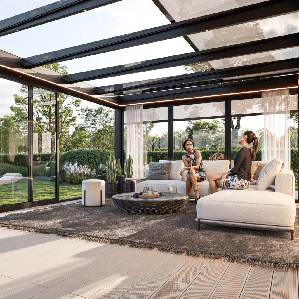 Glass roof pergola provided in Herts